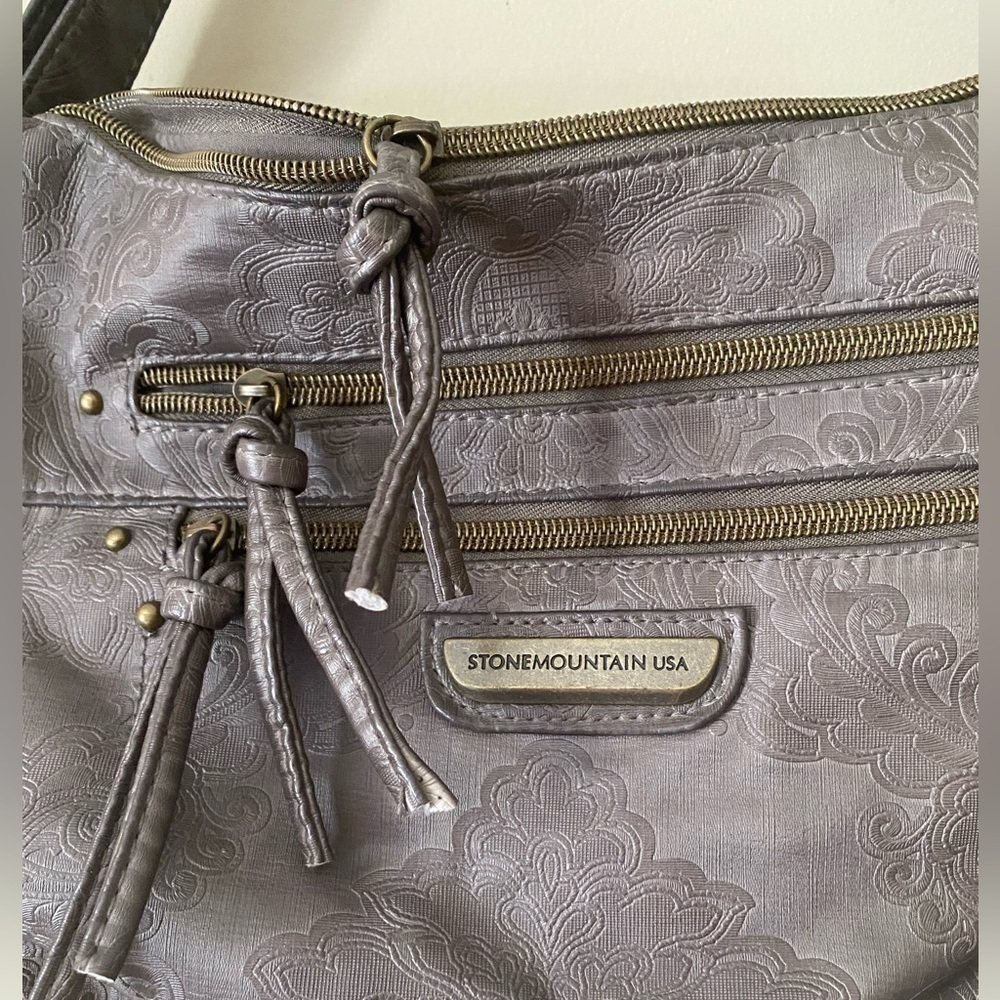 Stone Mountain Embossed Floral Handbag/Shoulder Bag - Picture 3 of 9